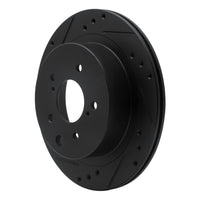 R1 Concepts R1 89-96 Nissan 300ZX Rear Left Drilled & Slotted Black Brake Rotor