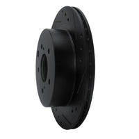 R1 Concepts R1 89-96 Nissan 300ZX Rear Right Drilled & Slotted Black Brake Rotor