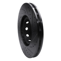 R1 Concepts R1 00-03 BMW M5 Right Front Drilled & Slotted Black Brake Rotor