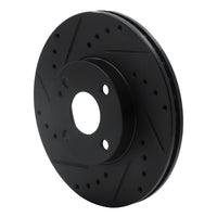 R1 Concepts R1 90-03 Ford Escort Front Left Drilled & Slotted Black Brake Rotor
