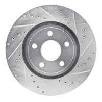R1 Concepts R1 11-25 Dodge Durango Front Right Drilled & Slotted Silver Brake Rotor