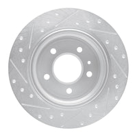 R1 Concepts R1 87-92 BMW 735IL Rear Right Drilled & Slotted Silver Brake Rotor