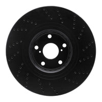 R1 Concepts R1 07-11 Lexus GS350 Left Front Drilled Black Brake Rotor