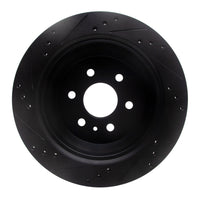 R1 Concepts R1 15-20 Chevrolet Colorado Rear Right Drilled & Slotted Black Brake Rotor