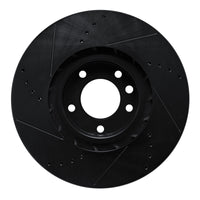 R1 Concepts R1 2011-2018 Porsche Cayenne Left Front Drilled & Slotted Black Brake Rotor