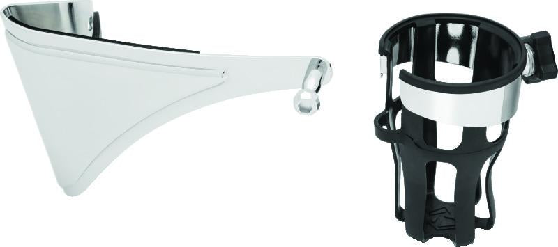 Kuryakyn Reflex Drink Holder Right Side HD Touring Passenger Mount 14 and Up Chrome