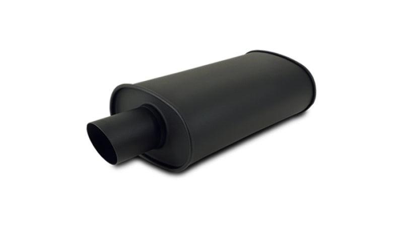 Vibrant StreetPower FLAT BLACK Oval Muffler with Single 3in Outlet - 3in inlet I.D.