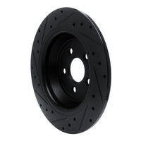R1 Concepts R1 15-24 Ford Fusion Rear Right Drilled & Slotted Black Brake Rotor