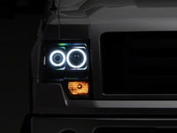 Raxiom 09-14 Ford F-150 Super White LED Halo Projector Headlights- Black Housing (Clear Lens)