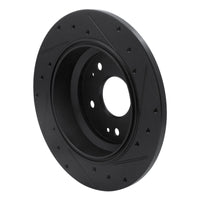 R1 Concepts R1 02-04 Acura RL Rear Left Drilled & Slotted Black Brake Rotor