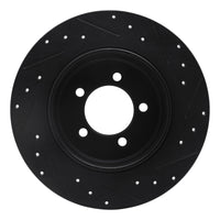 R1 Concepts R1 03-05 Lincoln AVIATOR Rear Left Drilled & Slotted Black Brake Rotor