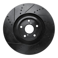 R1 Concepts R1 09-11 Lexus GS350 Right Front Drilled & Slotted Black Brake Rotor