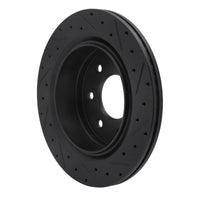 R1 Concepts R1 12-14 Ford F-150 4WD Rear Left Drilled & Slotted Black Brake Rotor
