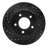 R1 Concepts R1 87-90 Dodge Dakota 4WD Front Left Drilled & Slotted Black Brake Rotor