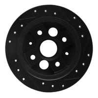 R1 Concepts R1 86-89 Acura Integra Rear Left Drilled & Slotted Black Brake Rotor