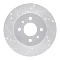 R1 Concepts R1 91-02 Saturn SC Front Left Drilled & Slotted Silver Brake Rotor