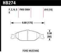 Hawk Performance Hawk 96-10 Ford Mustang Blue 9012 Race Front Brake Pads