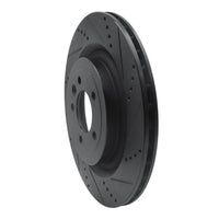 R1 Concepts R1 2013-2025 Land Rover Defender 110 Rear Right Drilled & Slotted Black Brake Rotor