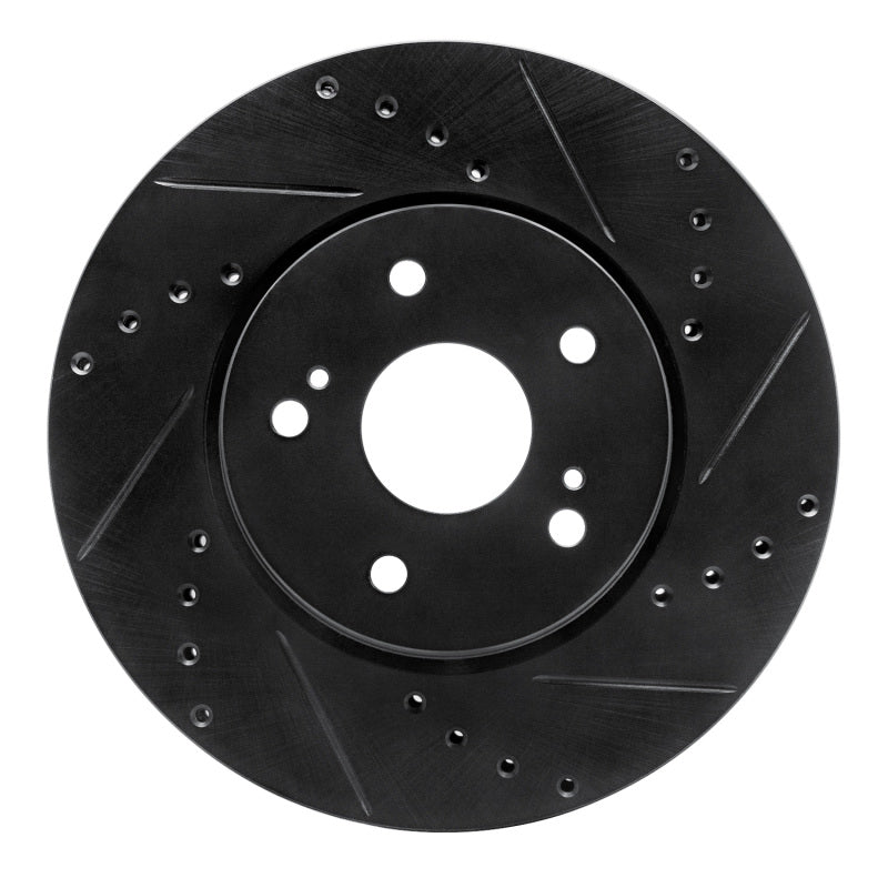 R1 Concepts R1 10-13 Suzuki Kizashi Front Right Drilled & Slotted Black Brake Rotor