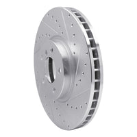 R1 Concepts R1 02-06 BMW X5 Front Right Drilled & Slotted Silver Brake Rotor