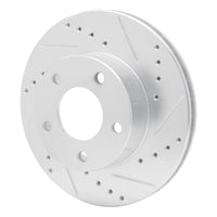 R1 Concepts R1 1975-1980 Ford Granada Right Rear Drilled & Slotted Silver Brake Rotor