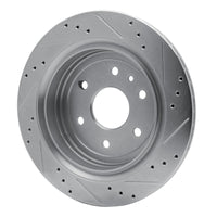R1 Concepts R1 13-19 Cadillac XTS Rear Left Drilled & Slotted Silver Brake Rotor