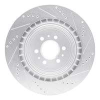 R1 Concepts R1 04-11 Cadillac CTS Rear Left Drilled & Slotted Silver Brake Rotor