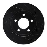 R1 Concepts R1 70-93 Ford Taurus SHO Front Left Drilled & Slotted Black Brake Rotor