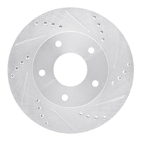 R1 Concepts R1 1997-2005 Chevrolet S10 Front Right Drilled & Slotted Silver Brake Rotor
