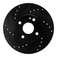 R1 Concepts R1 90-03 Ford Escort Front Left Drilled & Slotted Black Brake Rotor