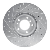 R1 Concepts R1 93-97 BMW 840CI Front Right Drilled & Slotted Silver Brake Rotor