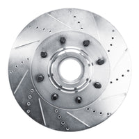 R1 Concepts R1 11-25 Ford F-350 Super Duty 2WD Front Right Drilled & Slotted Silver Brake Rotor