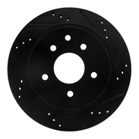 R1 Concepts R1 02-25 Infiniti G35 Rear Right Drilled & Slotted Black Brake Rotor