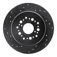R1 Concepts R1 92-00 Lexus LS400 Rear Left Drilled & Slotted Black Brake Rotor