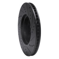 R1 Concepts R1 13-22 Honda Accord Coupe Front Left Drilled & Slotted Black Brake Rotor