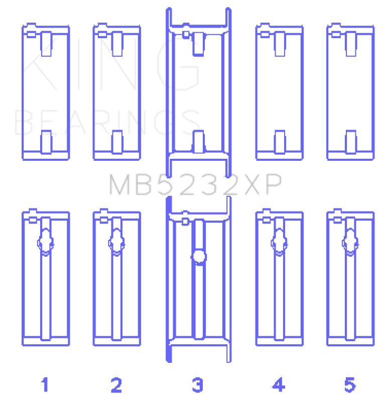 King Engine Bearings Nissan CA16DET/CA18DET/CA20ET (Size STD) Performance Main Bearing Set