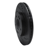 R1 Concepts R1 2011-2025 Hyundai Elantra GT Front Right Drilled & Slotted Black Brake Rotor