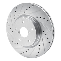 R1 Concepts R1 06-21 Subaru Legacy Front Left Drilled & Slotted Silver Brake Rotor