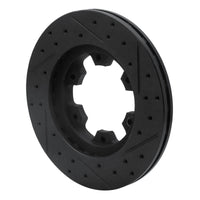 R1 Concepts R1 83-85 Nissan 720 DATSUN Front Left Drilled & Slotted Black Brake Rotor