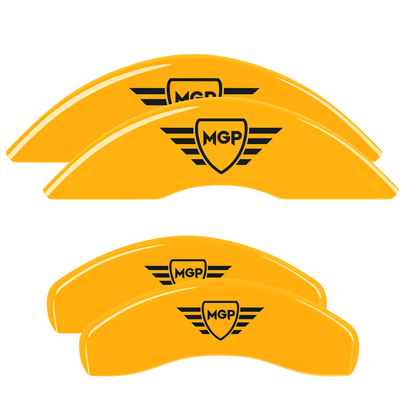 MGP 4 Caliper Covers Engraved Front & Rear MGP Yellow Finish Black Char 2001 Honda Accord