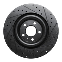 R1 Concepts R1 2017-2025 Audi Q8 e-Tron Sportback Rear Left Drilled & Slotted Black Brake Rotor
