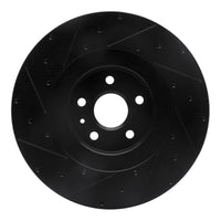 R1 Concepts R1 2009-2015 Cadillac CTS Front Right Drilled & Slotted Black Brake Rotor