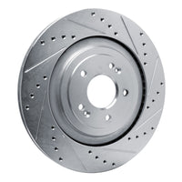 R1 Concepts R1 19-22 Genesis G90 Rear Right Drilled & Slotted Silver Brake Rotor