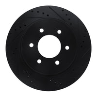 R1 Concepts R1 16-24 Nissan Titan XD Front Right Drilled & Slotted Black Brake Rotor
