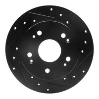 R1 Concepts R1 97-15 Acura CSX Rear Right Drilled & Slotted Black Brake Rotor
