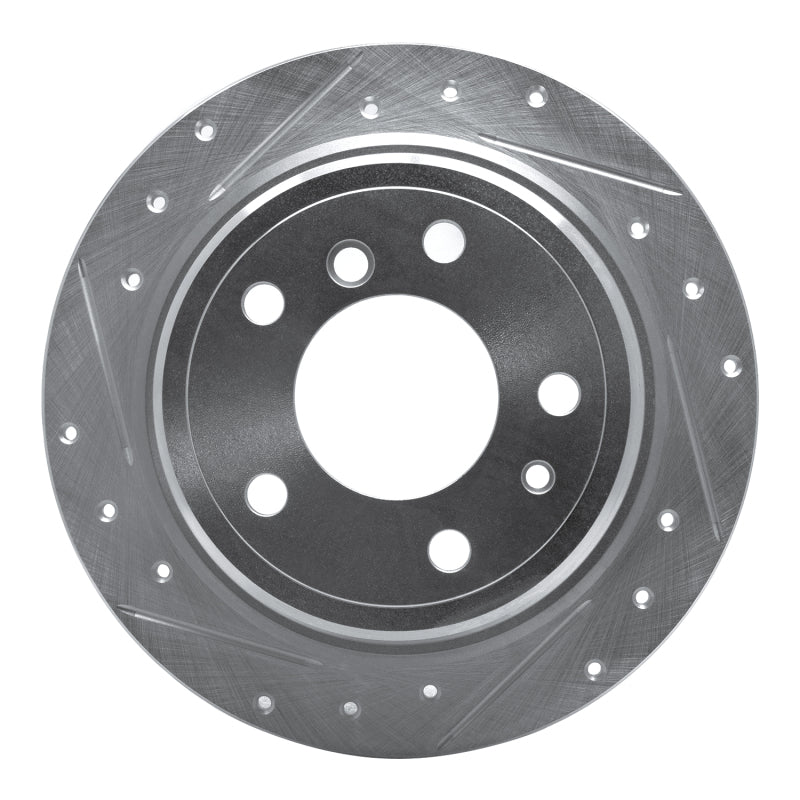 R1 Concepts R1 81-86 BMW 733I Rear Left Drilled & Slotted Silver Brake Rotor