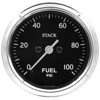 Autometer Stack 52mm 0-100 PSI 1/8in NPTF Male Pro Stepper Motor Fuel Pressure Gauge - Classic