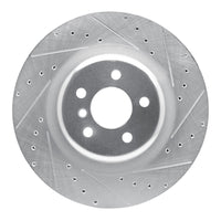 R1 Concepts R1 10-14 BMW X5 Rear Right Drilled & Slotted Silver Brake Rotor