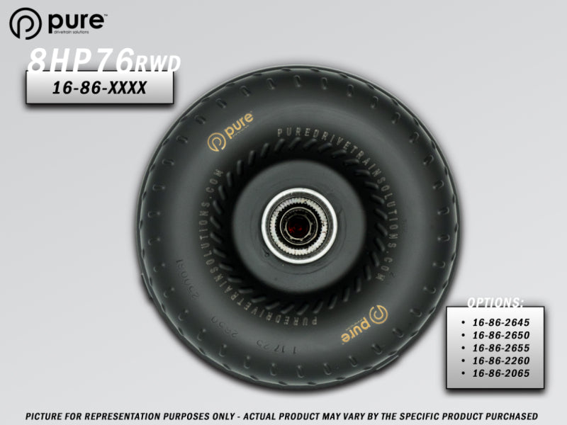 Pure Drivetrain Solutions Pure Drivetrain 8HP76 High Performance Billet Race Torque Converter - 20/65 Stator - RWD