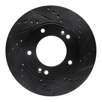 R1 Concepts R1 2007-2009 Kia Sorento Front Right Drilled & Slotted Black Brake Rotor